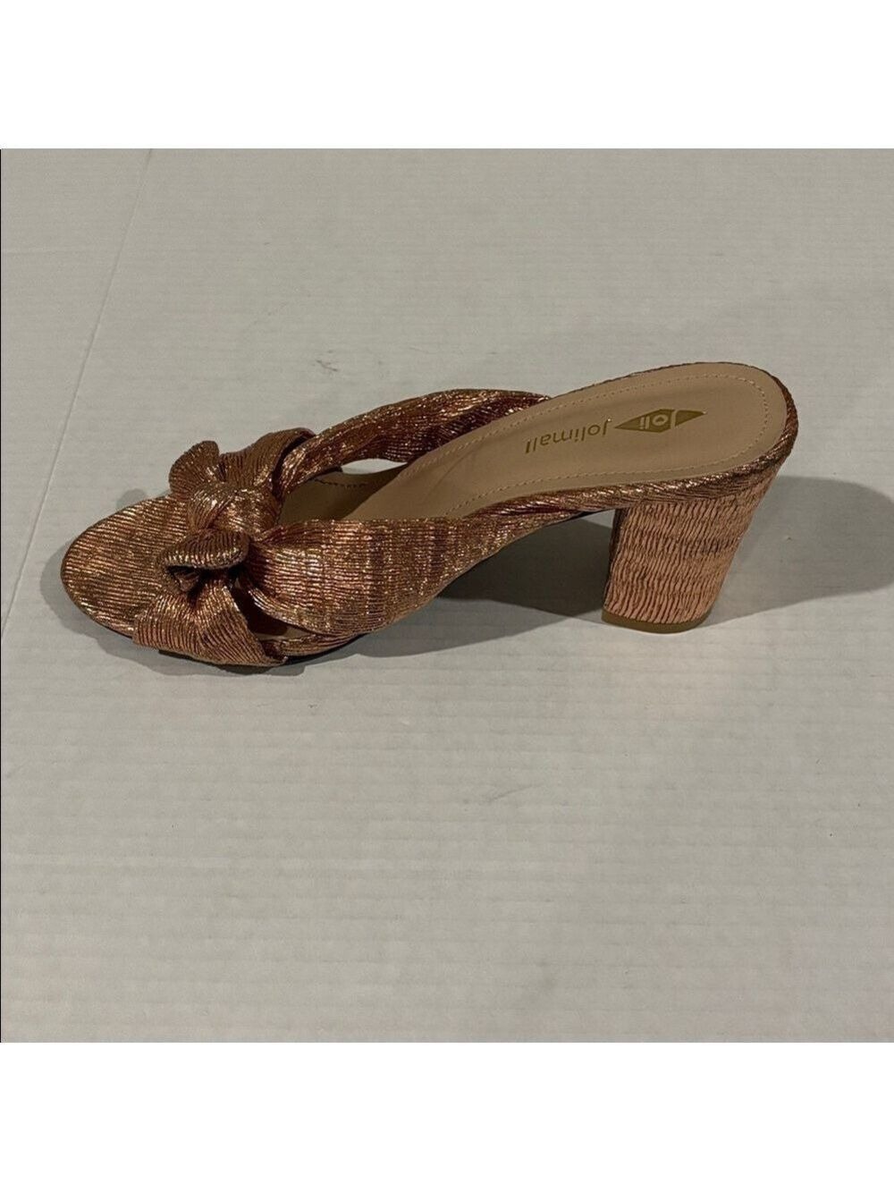 JoliMall Rose Gold Sandals With Bow On Vamp - Size 9 - Picture 4 of 8